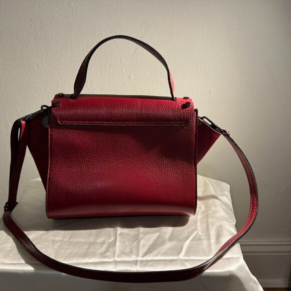 Red Pebbled Leather Crossbody Bag with Studded Detailing - Picture 4 of 8